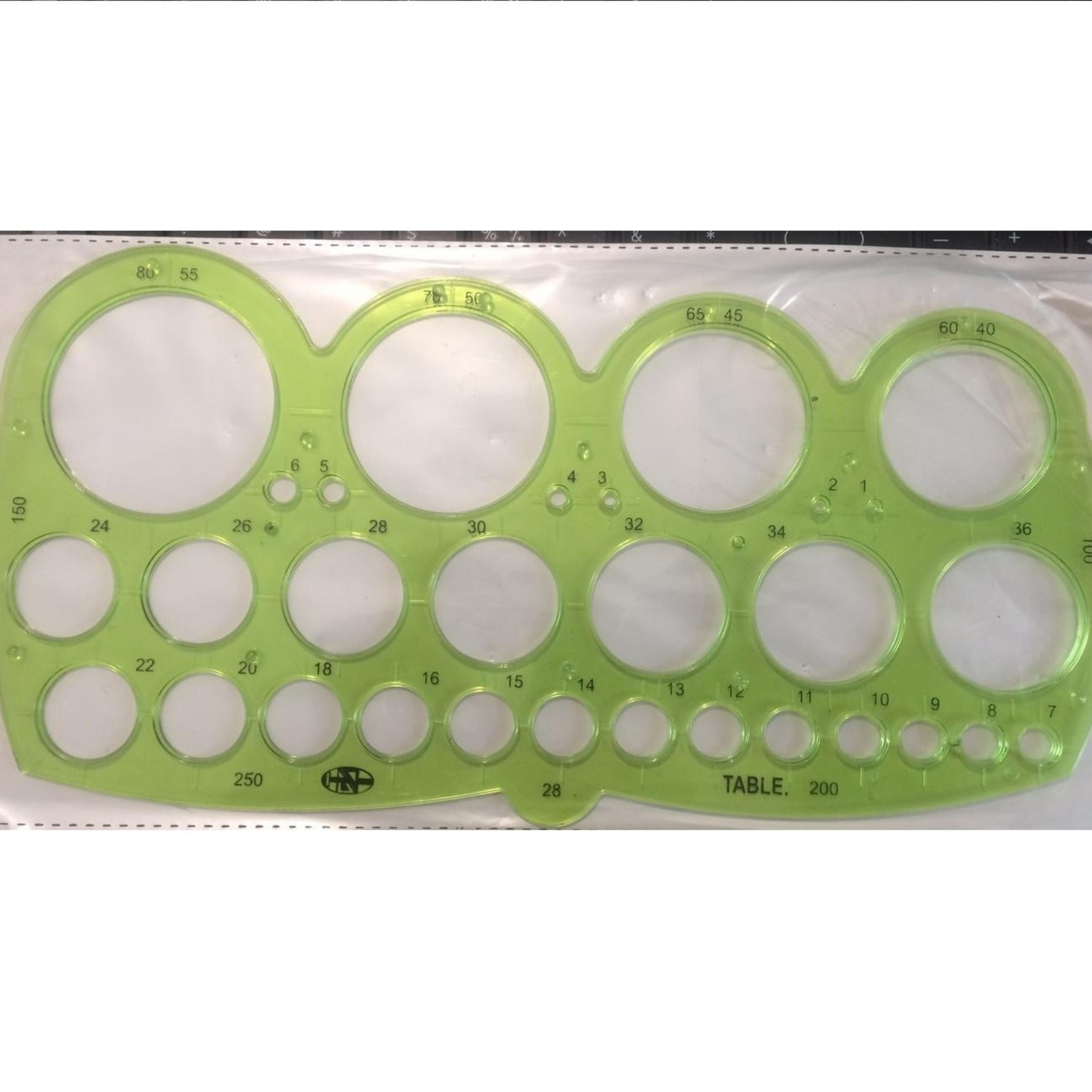 شابلون طلقی دایره مربع مستطیل مختلط گونیا نقاله 