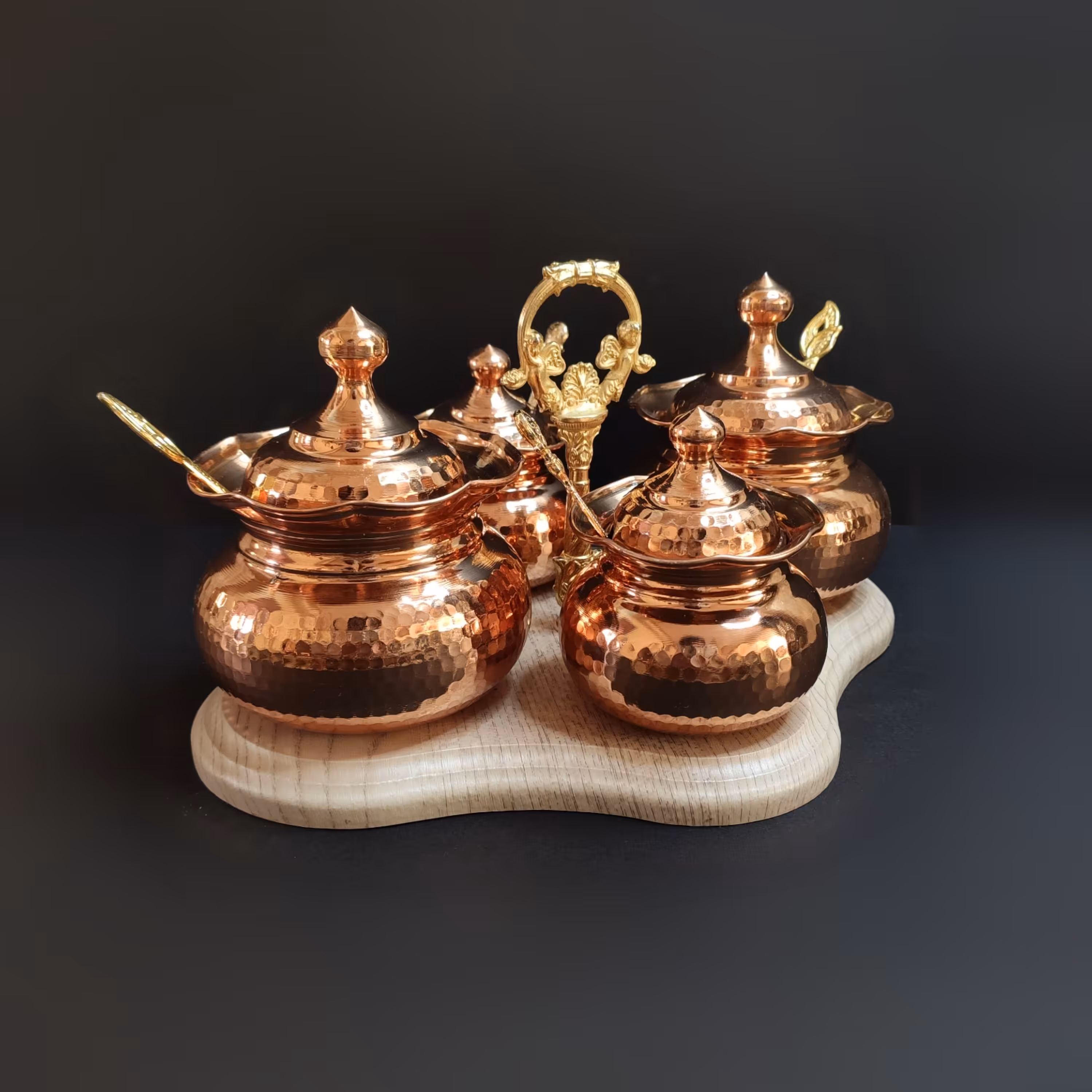 ست جا ادویه نانو شده( بدون تیره شدن) شامل دو جا ادویه کوچک دو جا ادویه بزرگ     