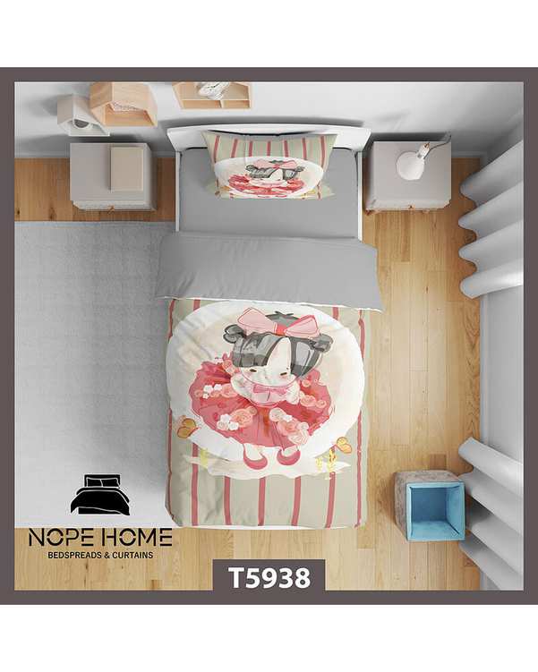 سرویس لحاف روتختی کودک یک نفره 5 تکه نوپه هوم Nopehome طرح کارتونی کد T5938