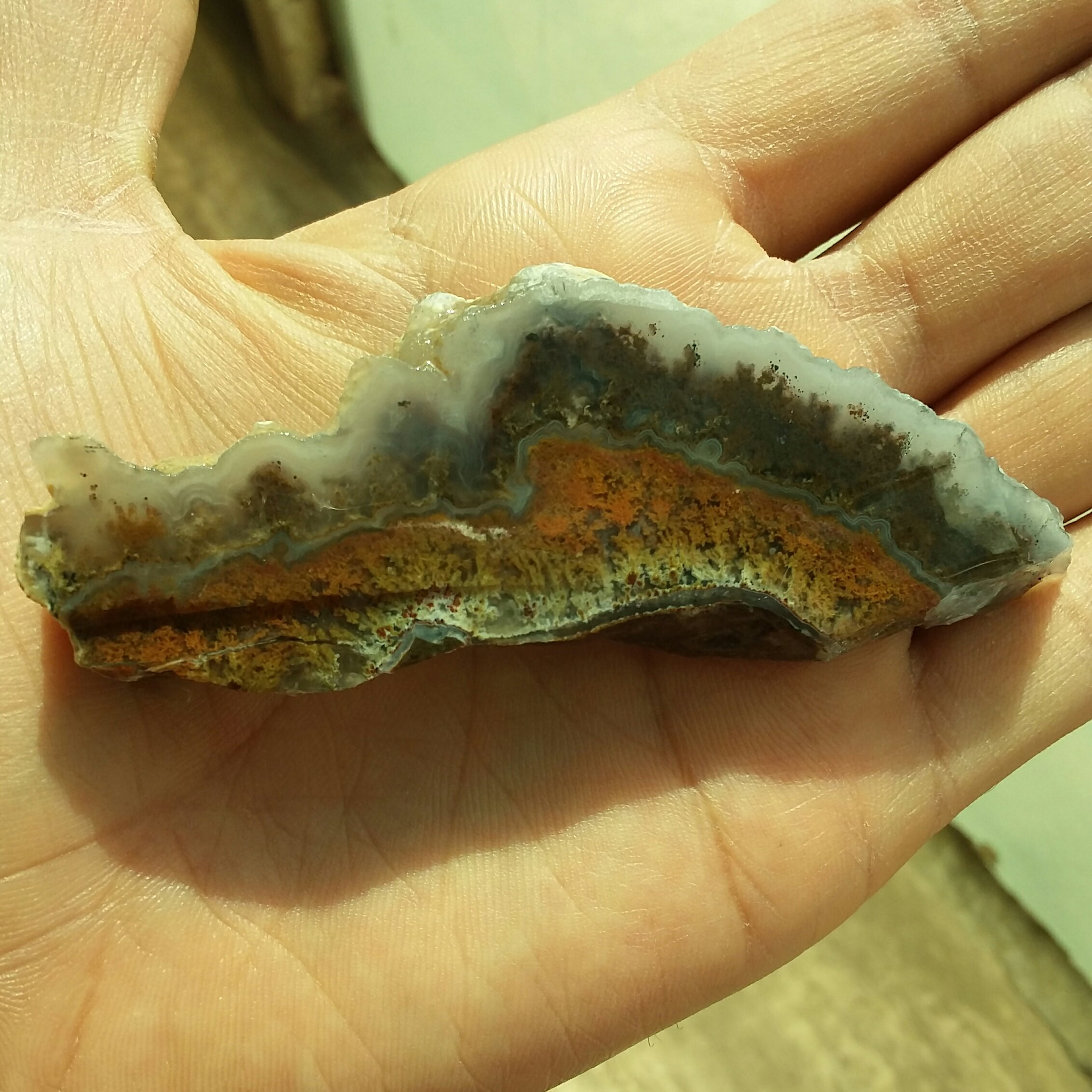 اسلایس سنگ عقیق  منظره با شجرهایی واضح محشررر کاملا طبیعی تابلو نقاشی