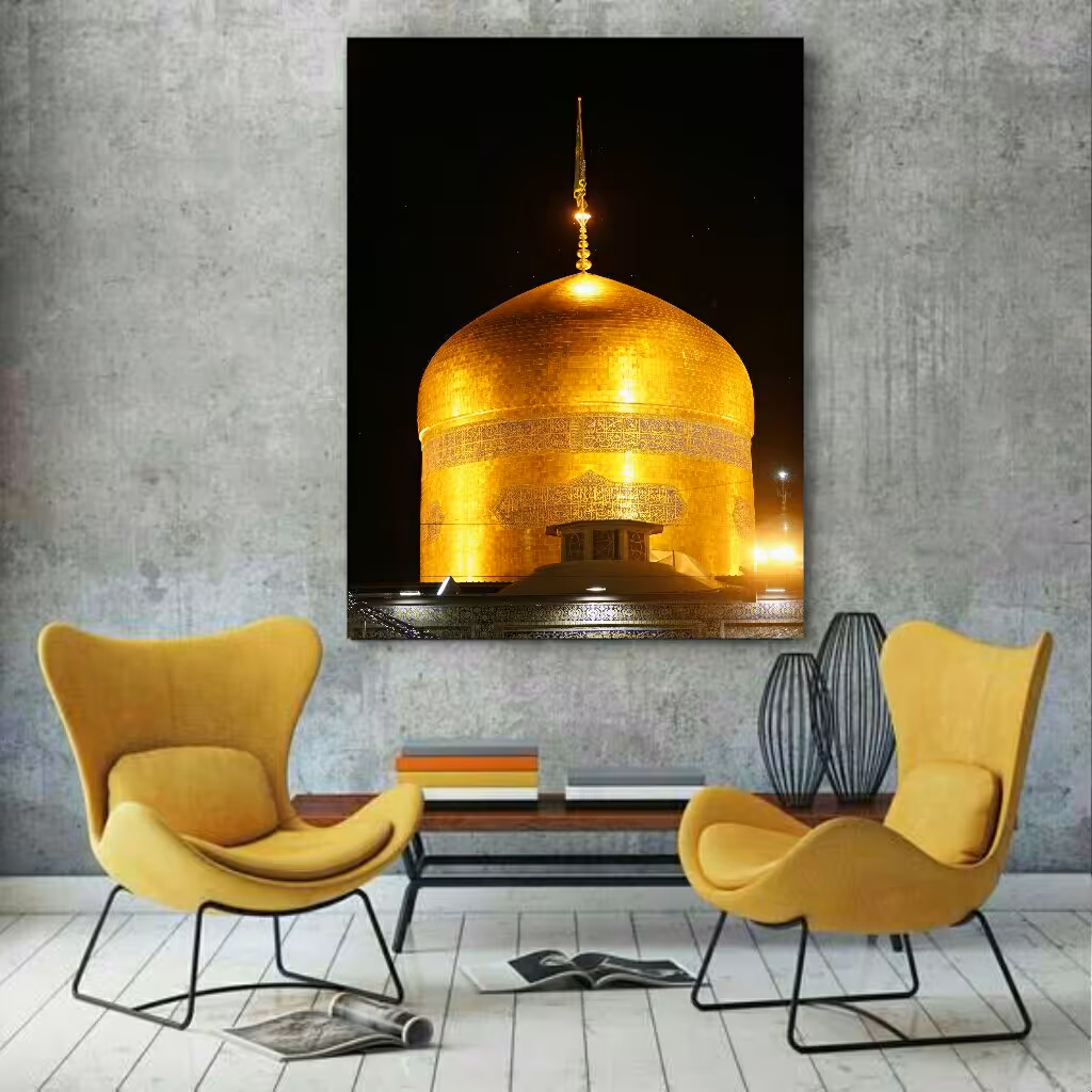 تابلو  بوم طرح گنبد امام رضا سایز 70 50 