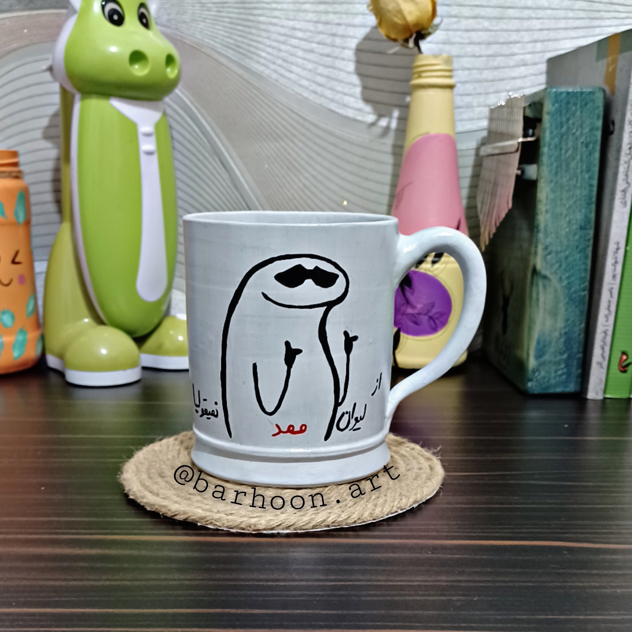 ماگ سفالی با طرح دلخواه