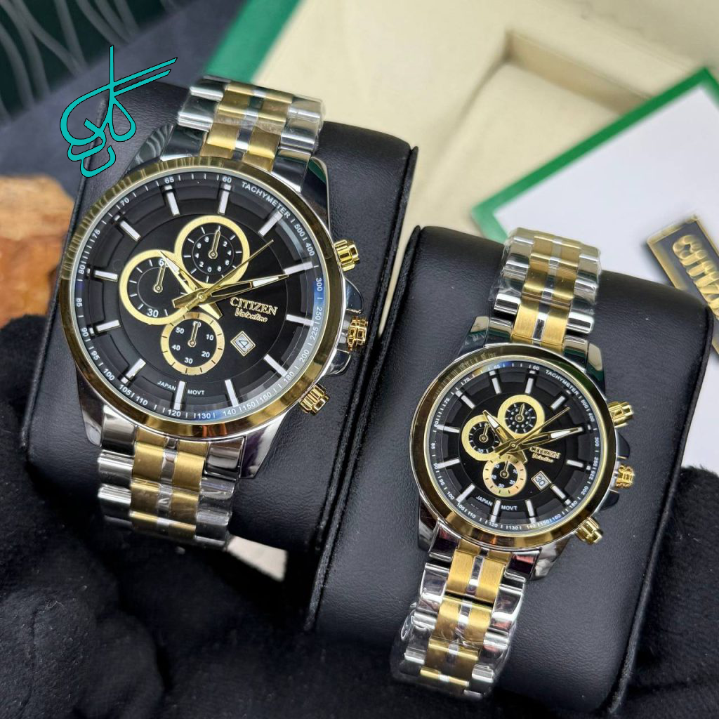 خرید ست ساعت مردانه و زنانه مارک سیتیزن طرح کرنو تک موتوره کیفیت عالی رنگ ثابت کد 2116835 - ردگل