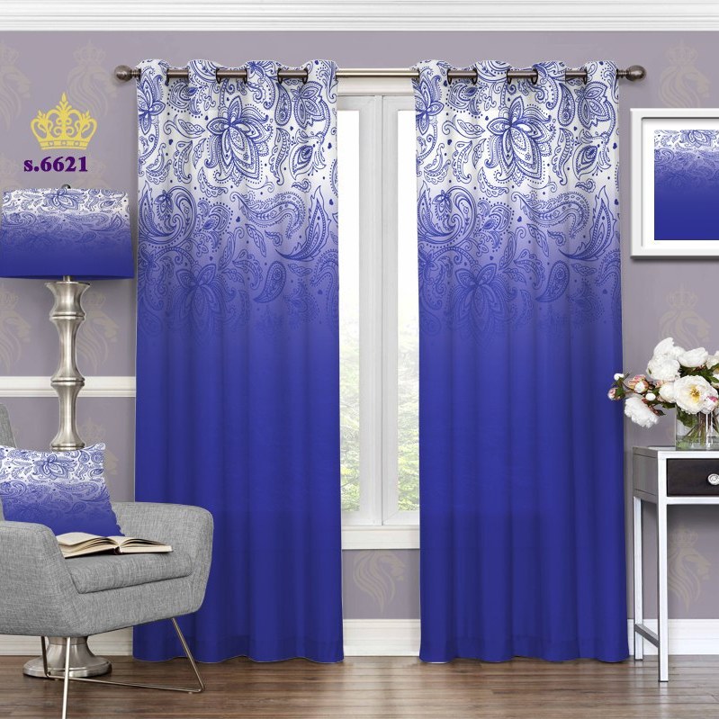 پرده پذیرایی دو قواره طرح اسلیمی کد S6621