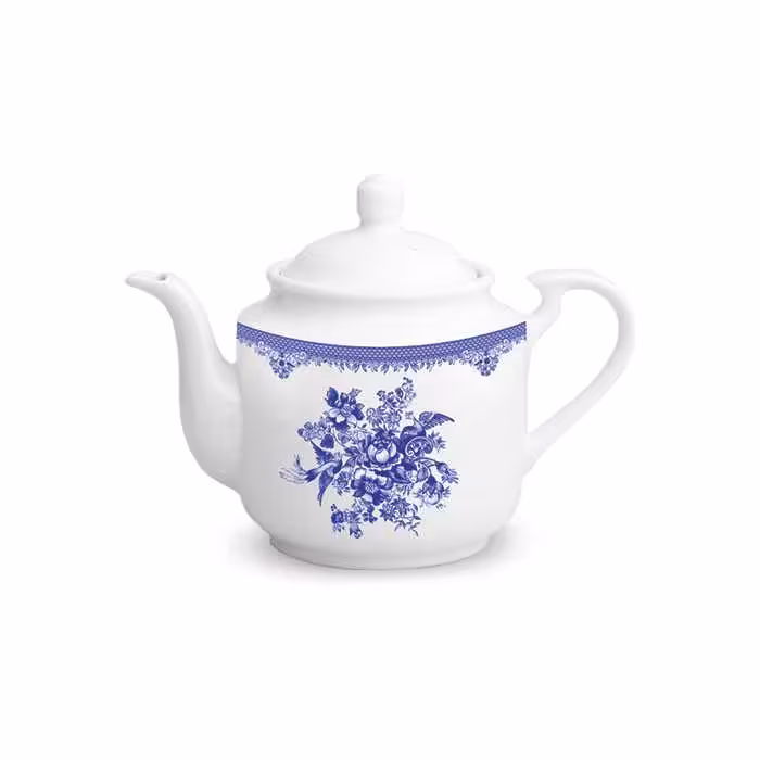 قوری استوانه متوسط چینی زرین طرح فلورانس (2 پارچه)