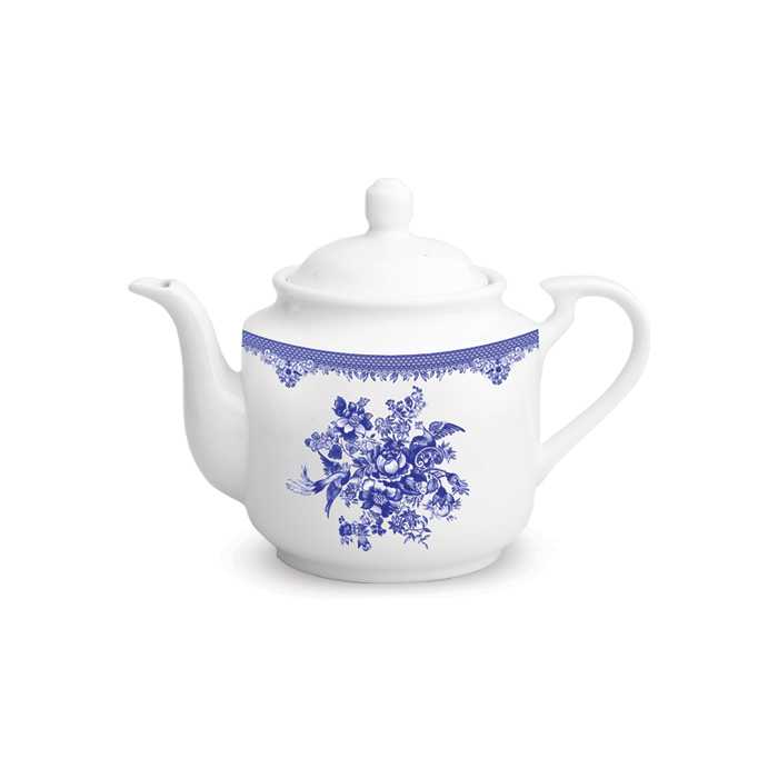 قوری استوانه متوسط چینی زرین طرح فلورانس (2 پارچه)