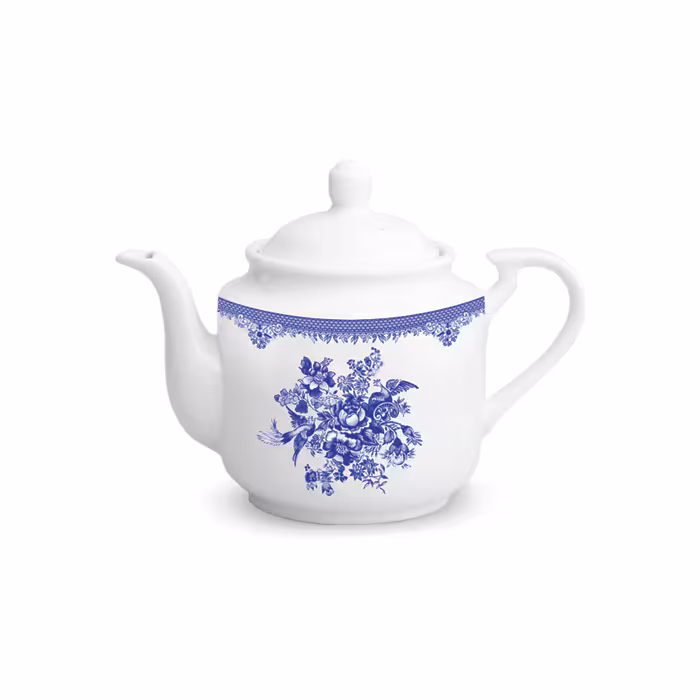 قوری استوانه متوسط چینی زرین طرح فلورانس (2 پارچه)