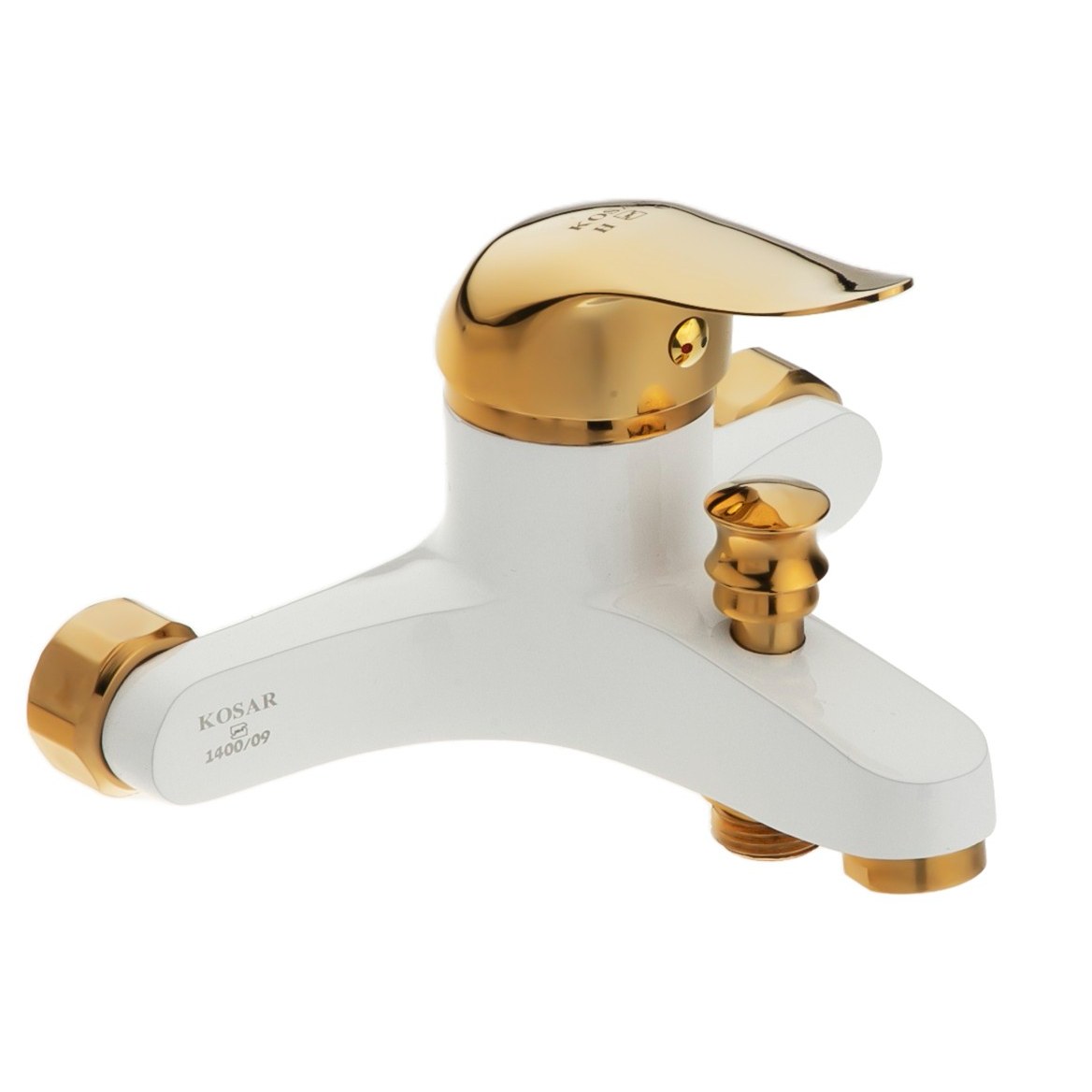  شیرالات کوثر شیر حمام دوش مدل الماس رنگ سفید طلایی جنس تنه برنجی