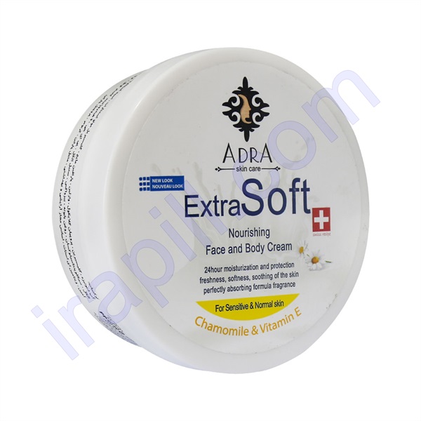 کرم کاسه ای دست و صورت بابونه مخصوص پوست های حساس و نرمال آدرا 200 میلی لیتر