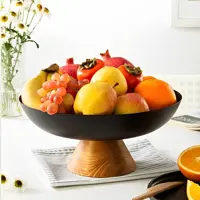 ظرف میوه خوری فلزی با پایه چوبی رایکا