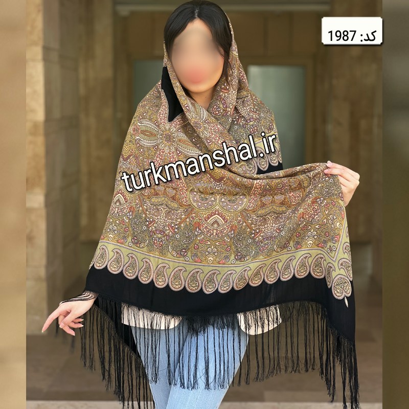 روسری ترکمن ابریشمی (ایتالیایی) کد 1987
