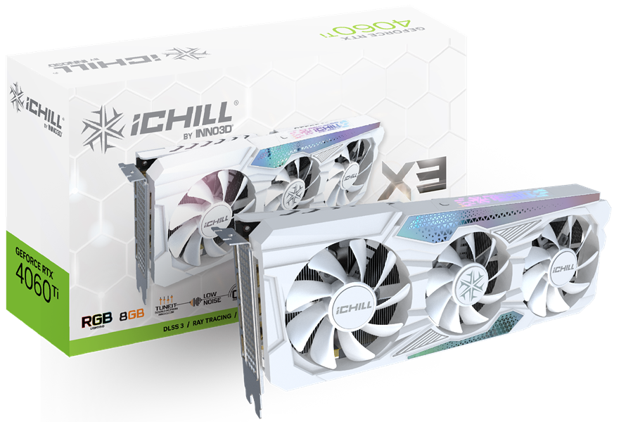 کارت گرافیک  اینو تری دی مدل GEFORCE RTX 4060 Ti 8GB ICHILL X3 WHITE با ظرفیت 8 گیگابایت