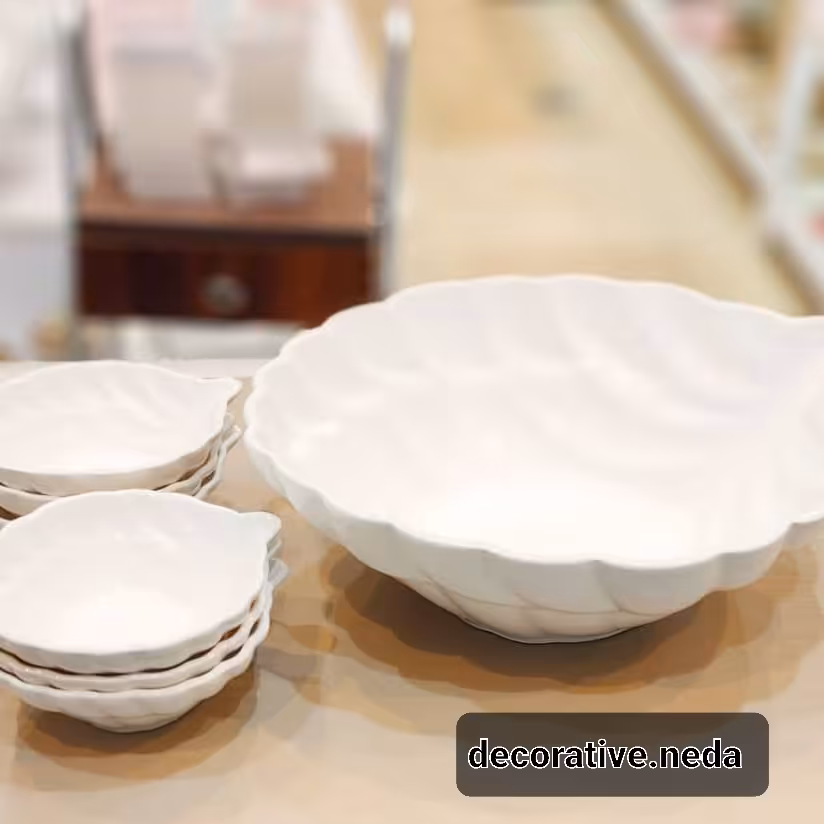 ست پیاله و ظرف بزرگ برگ