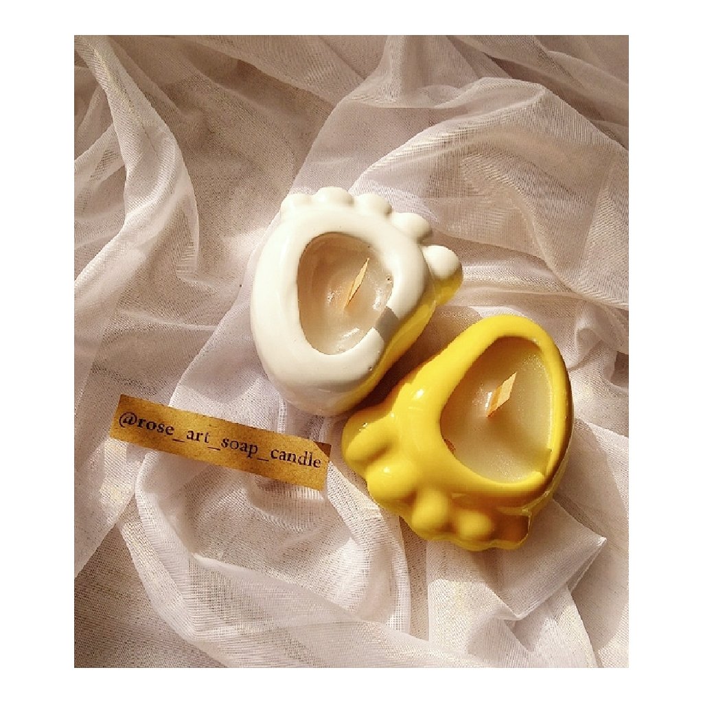 شمع با ظرف طرح رد پا😁