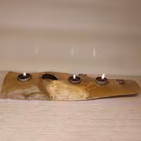 جاشمعی چوبی  کنده طبیعی دستساز سه وارمره