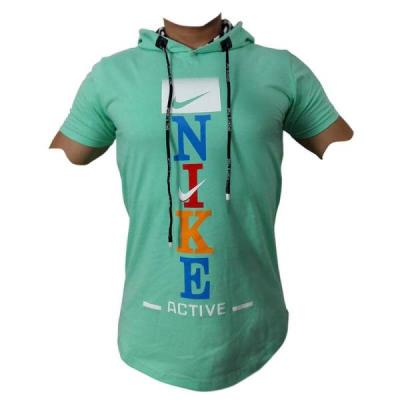 تیشرت سبز کلاه دار نایک