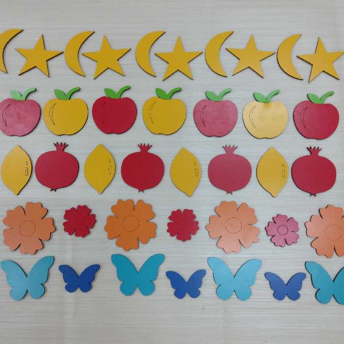 پک ماه و ستاره میوه گل و پروانه چوبی مگنتی