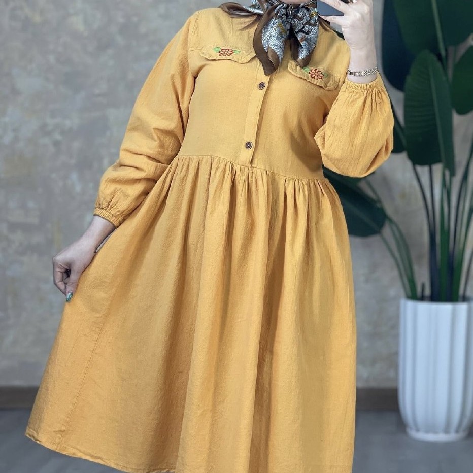 مانتو سینه گل الیاف طبیعی
عیدانه