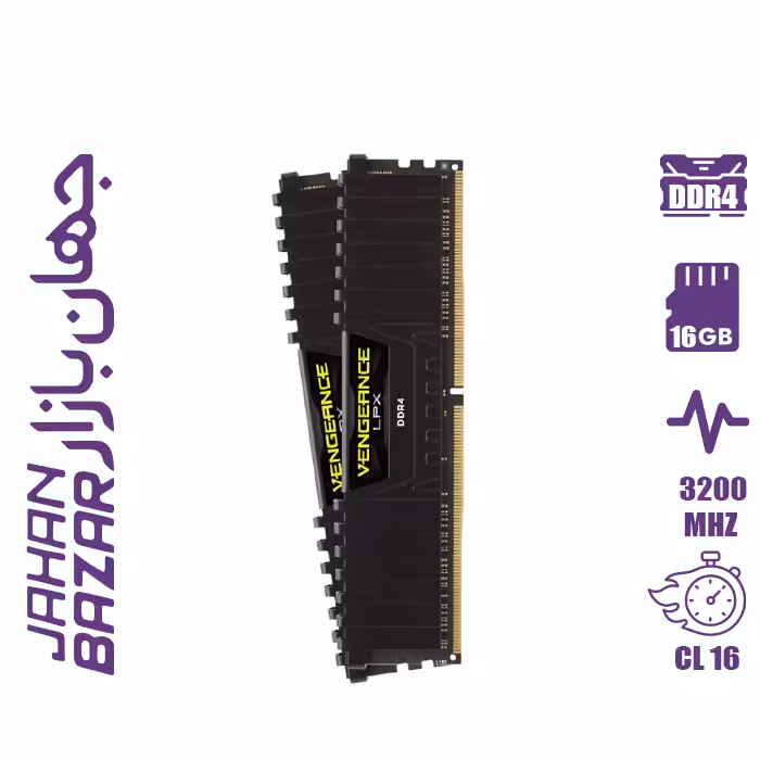 رم کامپیوتر کورسیر VENGEANCE LPX 16GB 8GBx2 3200MHz CL16 DDR4 DUAL