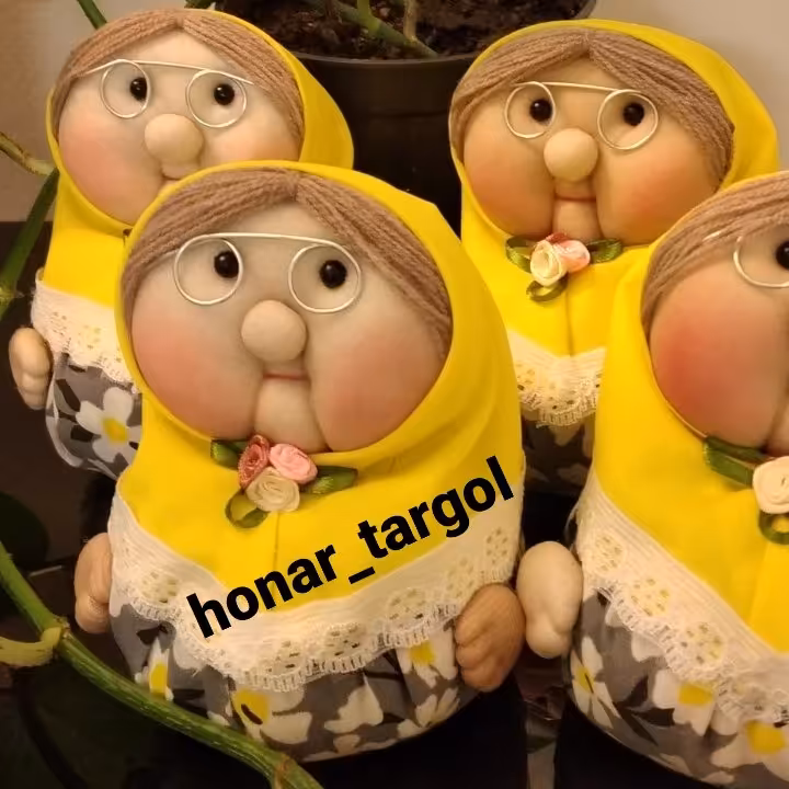 عروسک بقچه ای ننه جون با قد 15سانت قابل سفارش در طرح های مختلف جنس از الیاف و پارچه