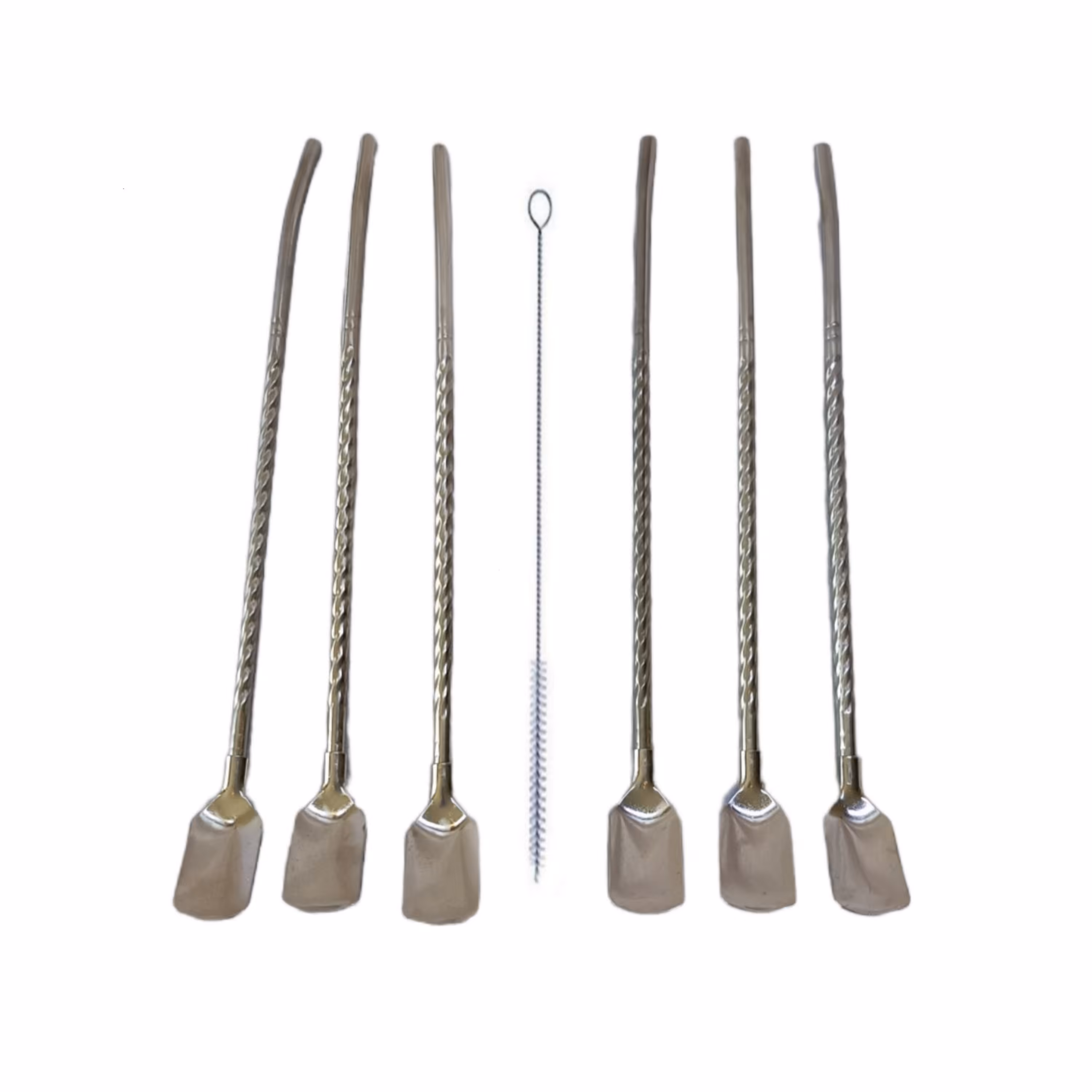 قاشق شربت خوری نی دار کد 1001 به همراه فرچه مجموعه 7 عددی