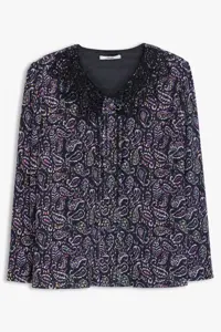 بلوز سایز بزرگ مشکی زنانه سیاه لاله ای V NECK اکول Ekol