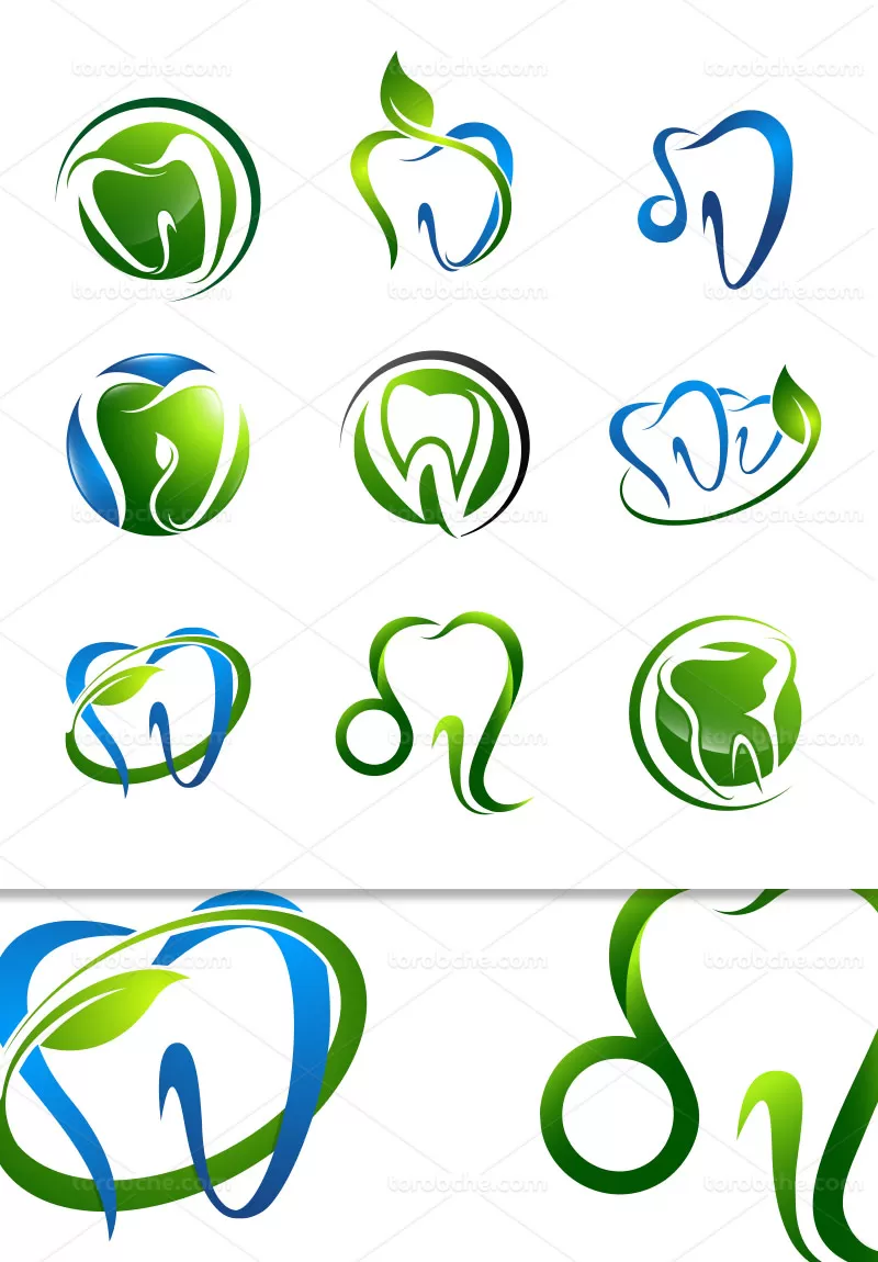 وکتور لوگو دندان سبز | گرافیک با طعم تربچه