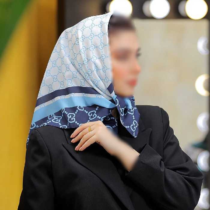 مینی اسکارف (باندانا) طیف آبی سفید طرح گوچی ارسال رایگان 