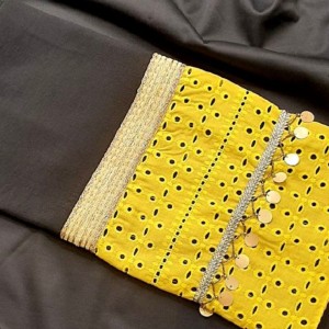 شال و روسری دستک هندی کار شده جنس نخی