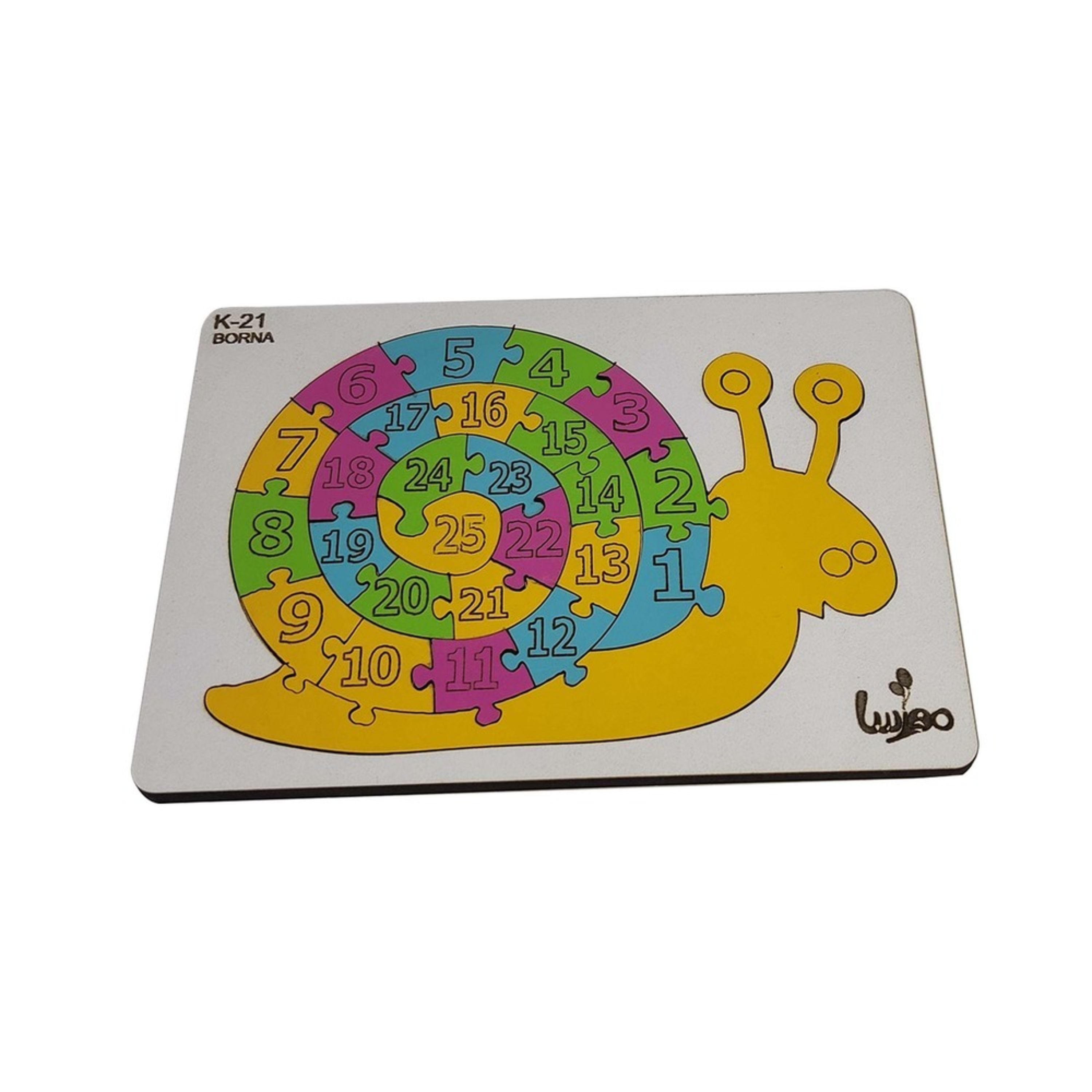پازل و بازی آموزشی 26 تکه ای از چوب ام دی اف 3 میل با طراحی حلزون و با کد K-21
