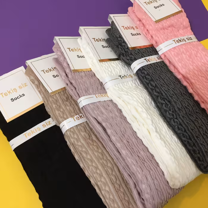 جوراب طرح برجسته ترک تا روی زانو ارجینال