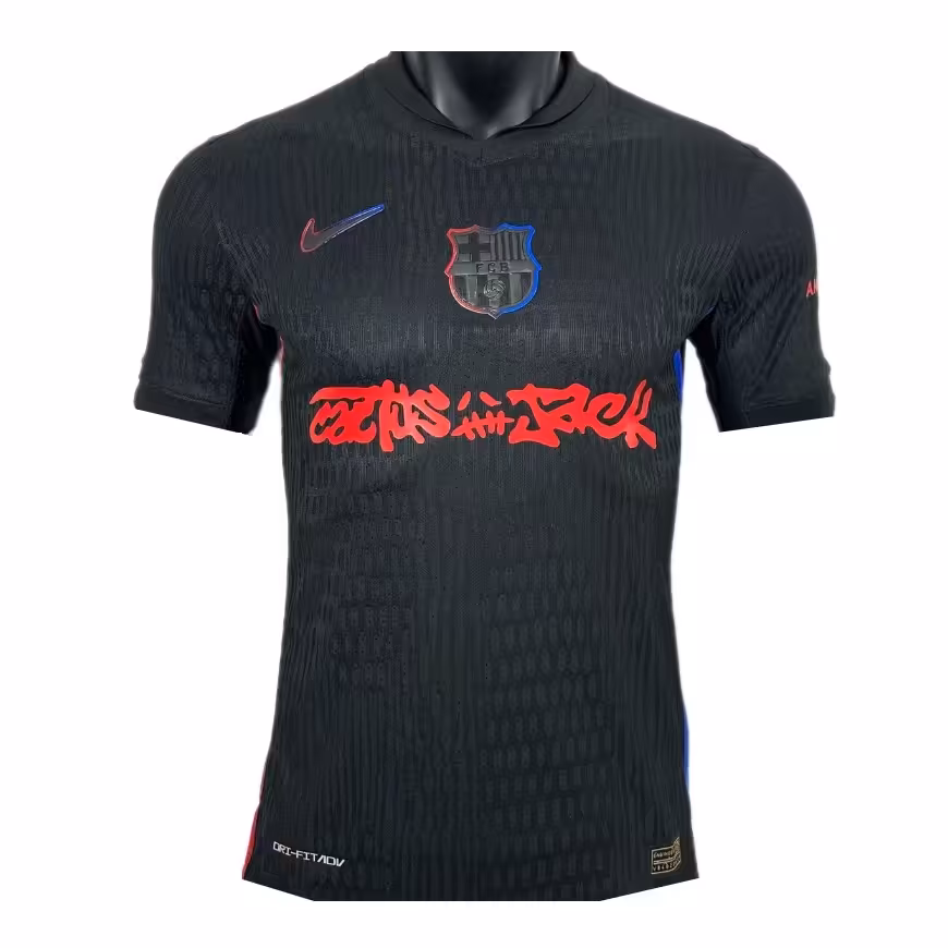 کیت دوم بارسلونا الکلاسیکو(تراویس اسکات) 2024-2025 ورژن پلیر (بازیکن)