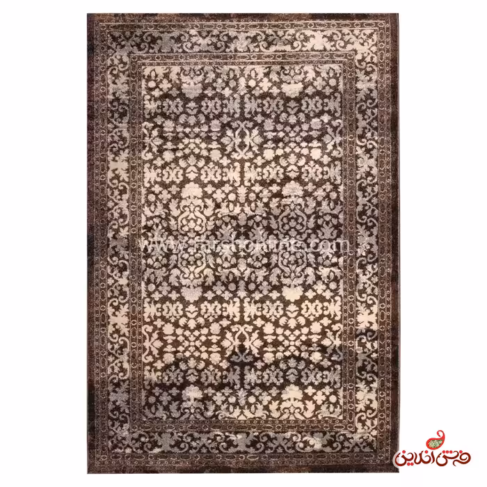 فرش ساوین کد 4068 شکلاتی