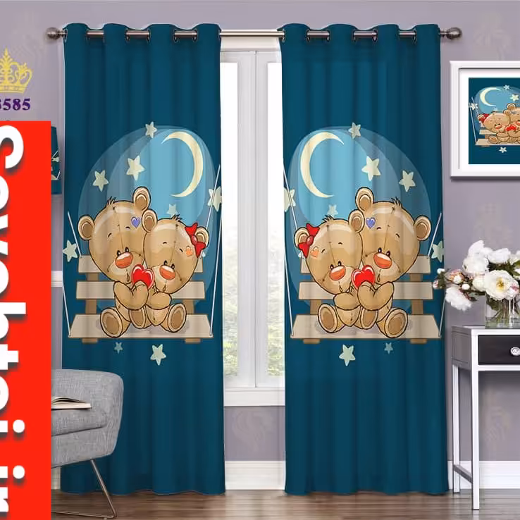 پرده اتاق کودک پسر بچه  دو عدد