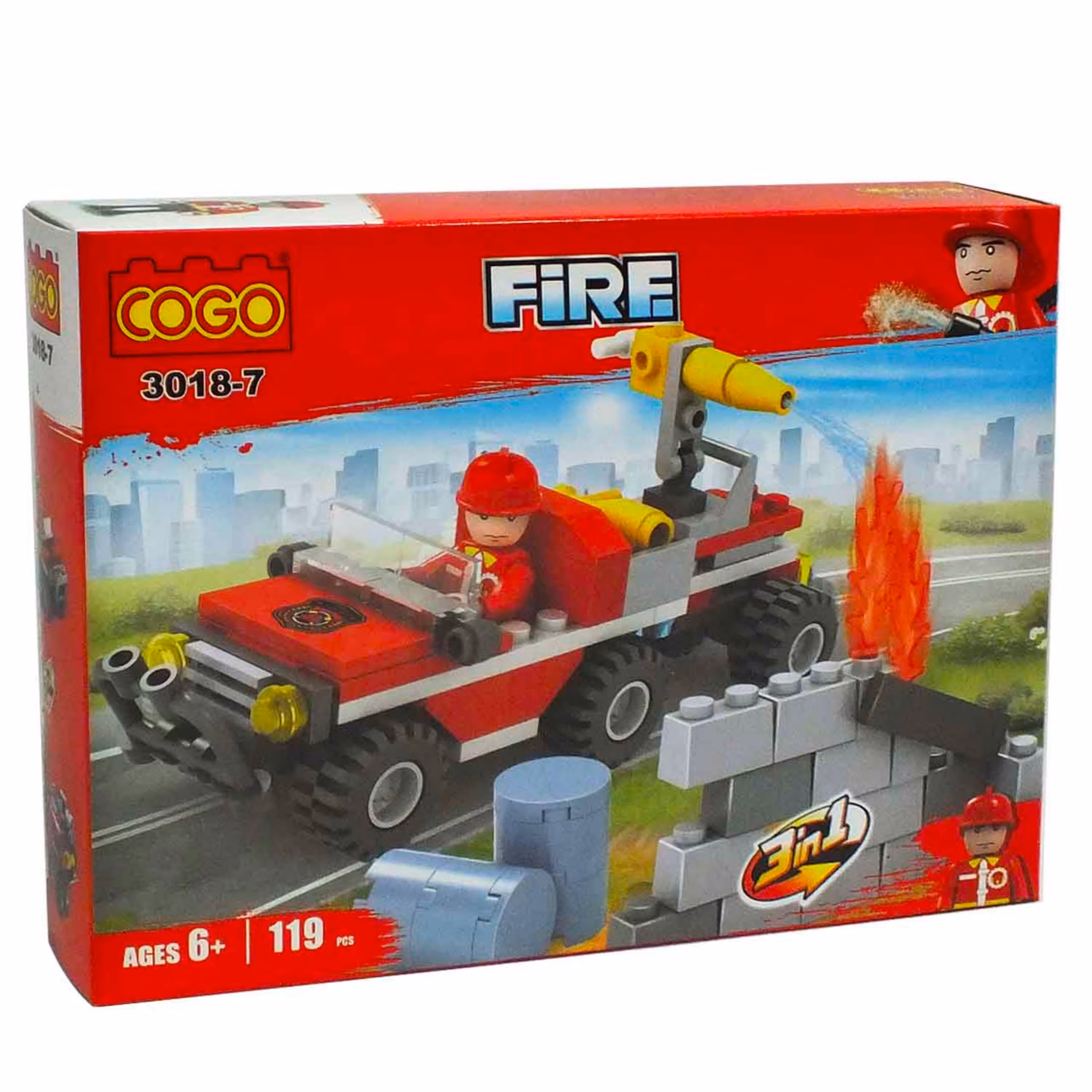 لگو آتشنشان ماشین یدک کش آبپاش -735 1D3 COGO 3018-7