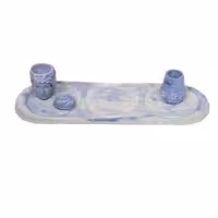 ست جای  گلدون و شمع  سنگ مصنوعی