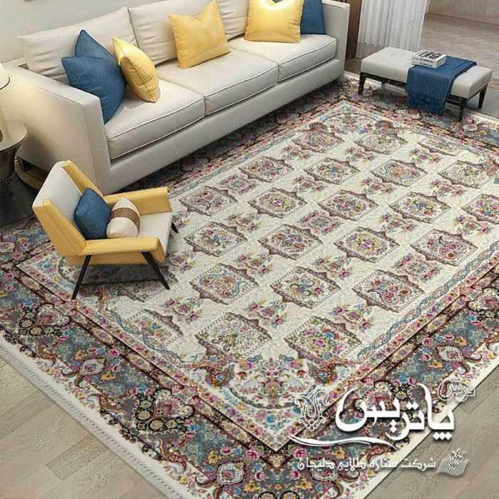 فرش پاتریس 1200شانه  طرح رقصان کرم 12متری