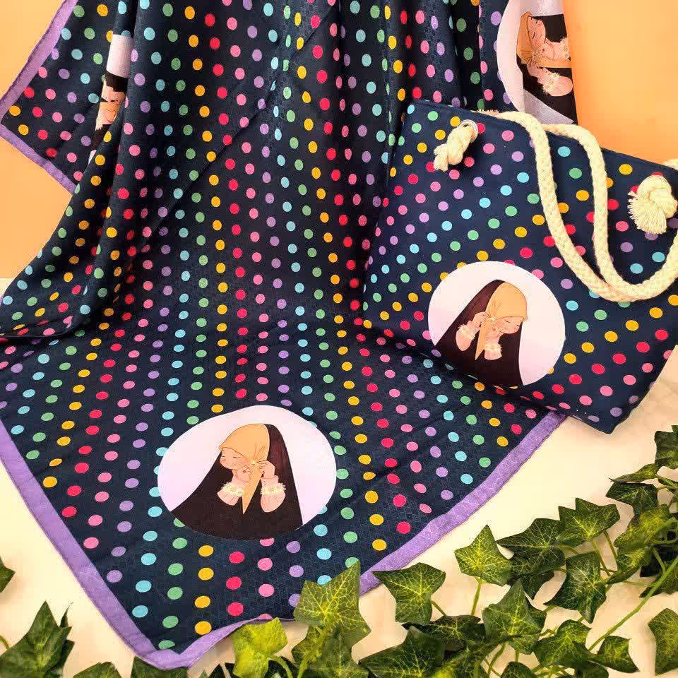 ست کیف و روسری دخترانه توپ توپی با تخفیف ویژه نوروزی