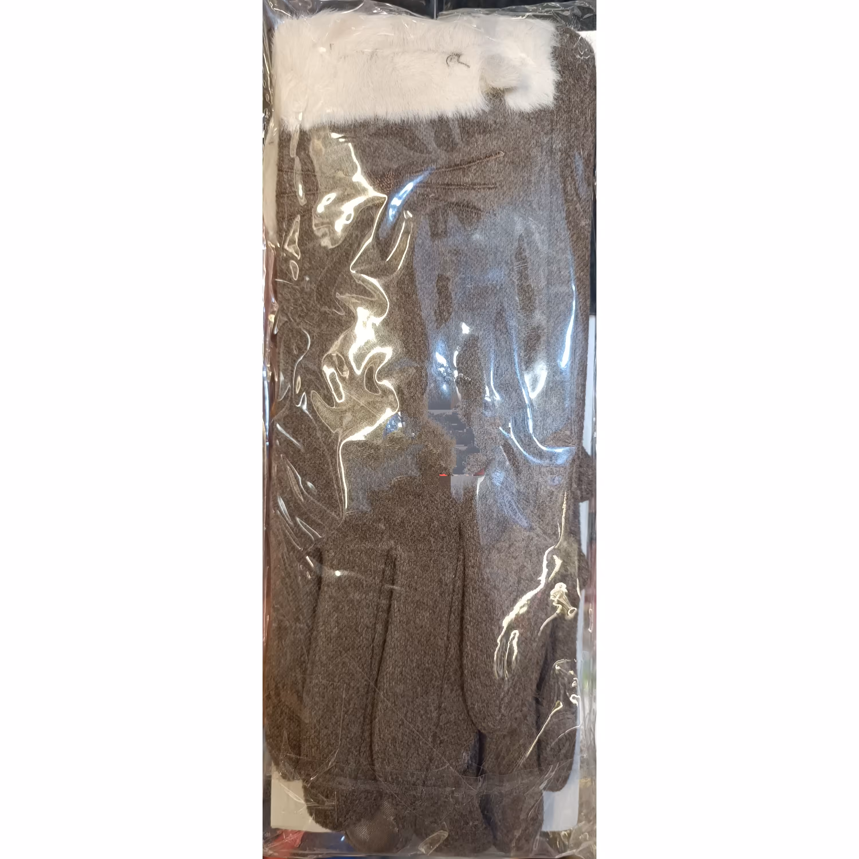 دستکش زنانه گرم دسته نوار خز دار  درجه یک