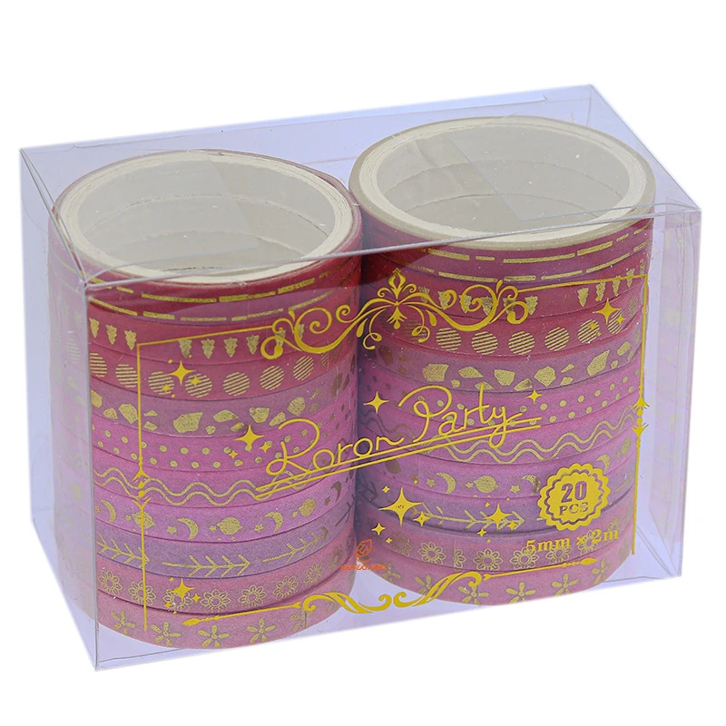 چسب نواری طرحدار 2209 صورتی و قرمز واشی