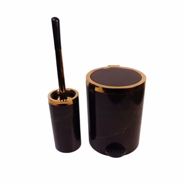 سطل و فرچه روشا ماربل مشکی طلایی