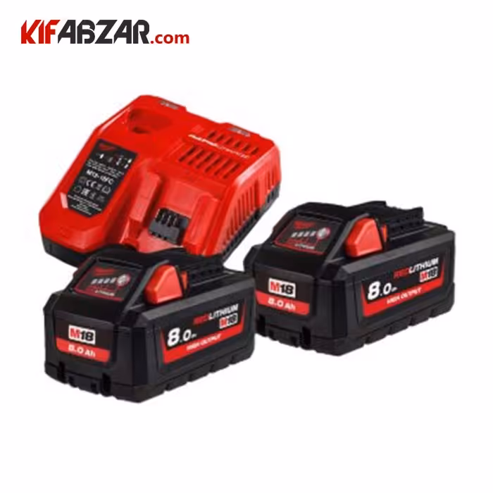 کیت باتری و شارژر 18 ولت میلواکی مدل M18HNRG 802