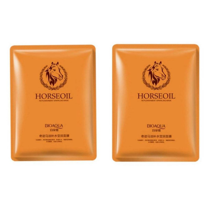 ماسک صورت بایو آکوا مدل Horseoil وزن 30 گرم بسته 2 عددی