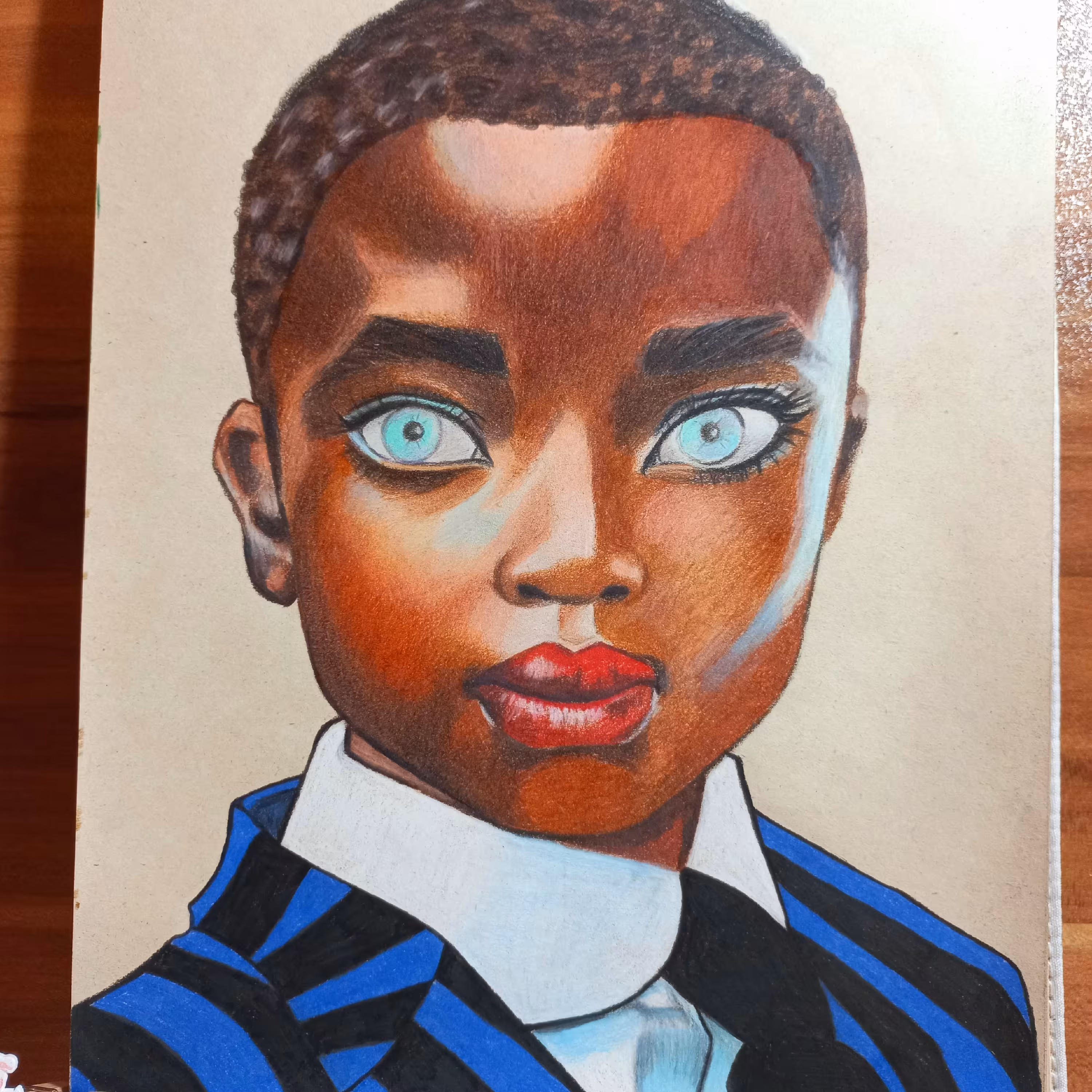 تابلو نقاشی چهره با مداد رنگی-طراحی کاراکتر  مورد علاقه ی شما