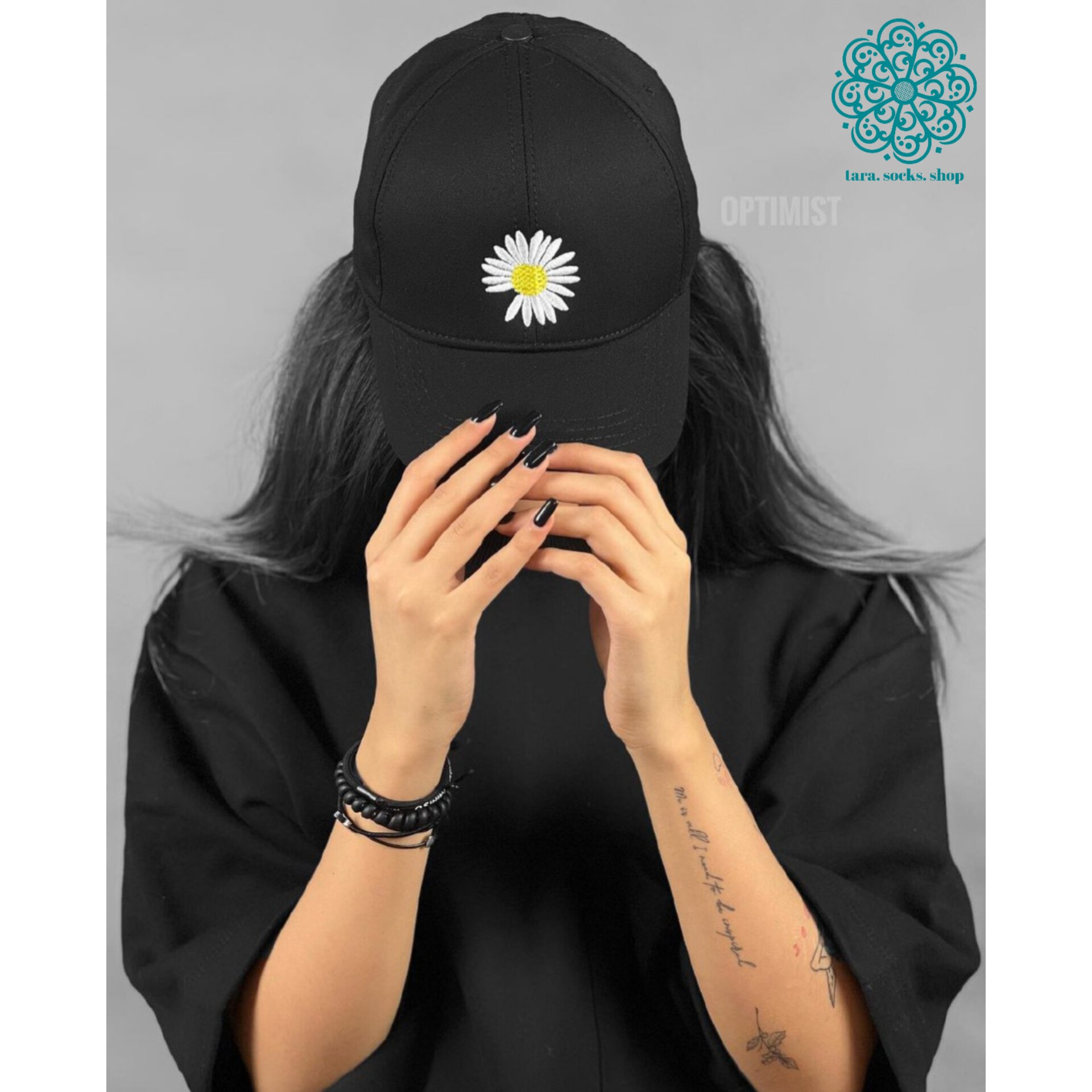 کلاه بیسبالی کتان گل بابونه گلدوزی کیفیت عالی دارای درجه بندی تنظیم سایز ضمانت رنگ و کیفیت