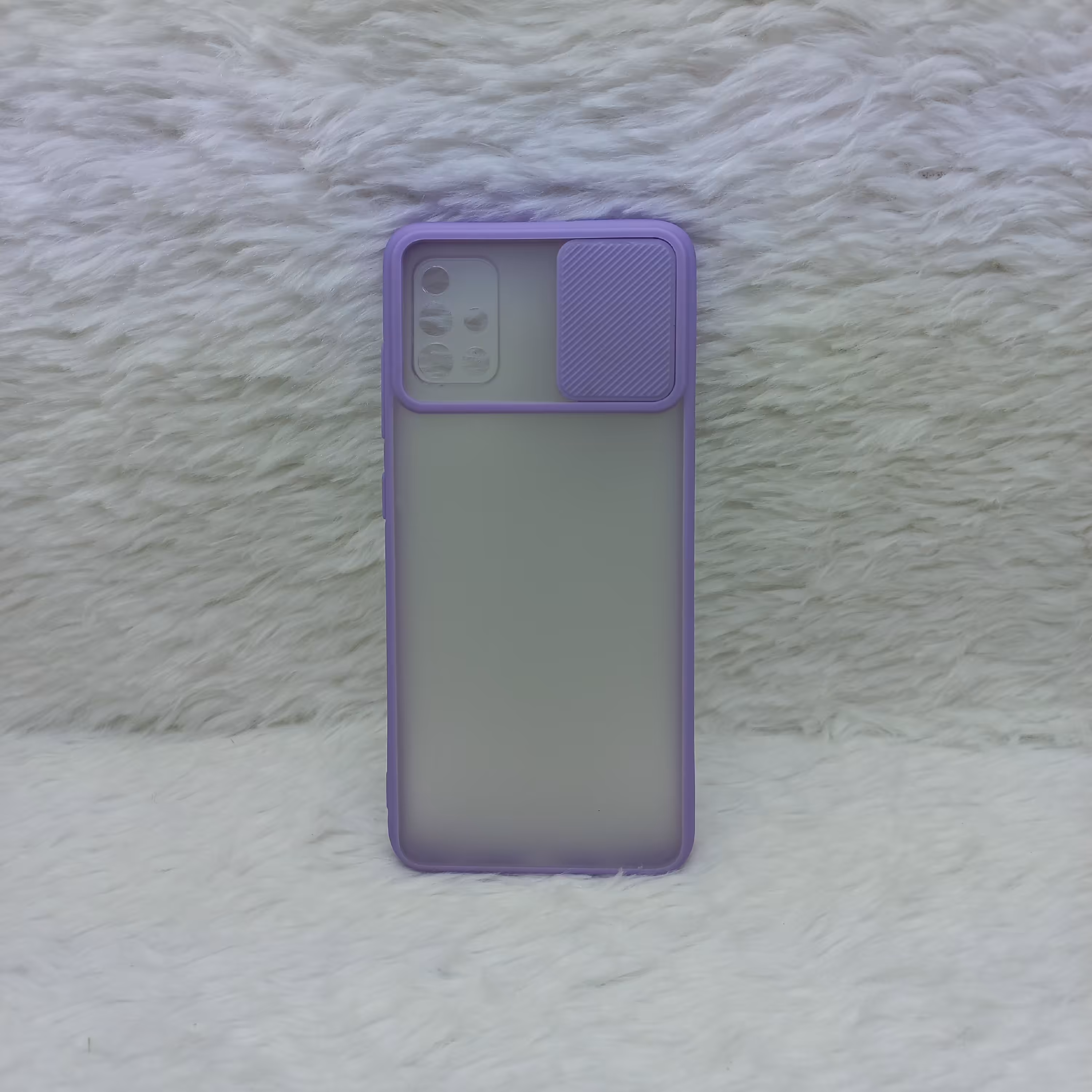 گارد پشت مات گوشی سامسونگ A51 4G محافظ لنز دار رنگ بنفش