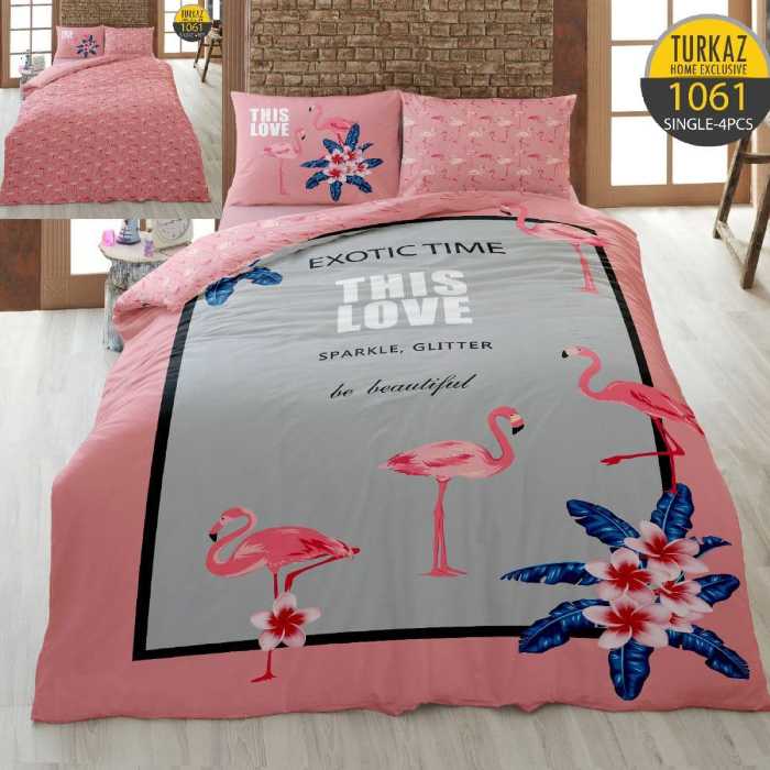 سرویس لحاف روتختی 1 نفره چاپی تنسل برند ترکاز(Turkaz) کد 1061