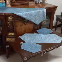 ست سه تکه رومیزی مخمل طلا کوب طرح سنگی