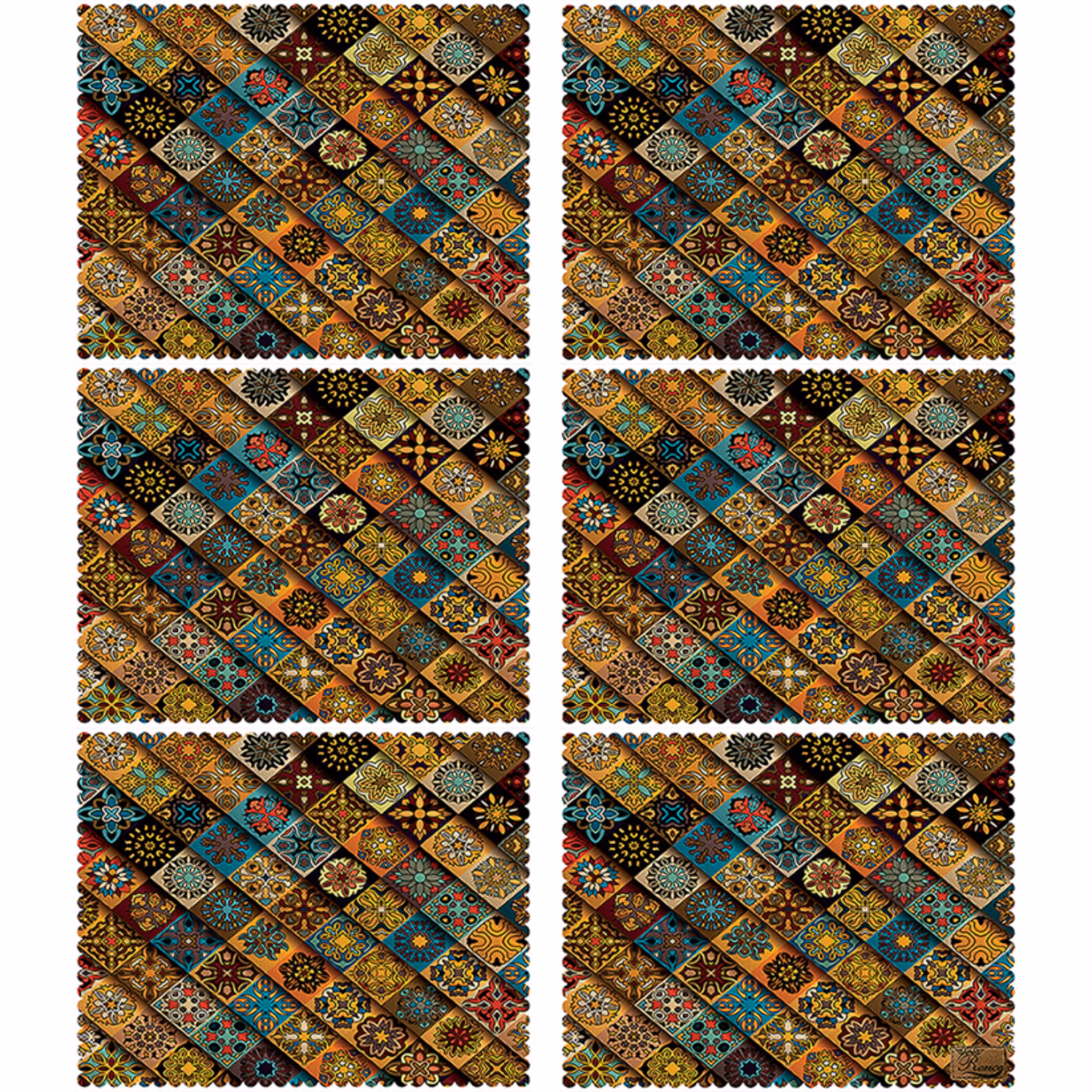 زیر بشقابی مستطیلی پارچه مخمل سایز 35 در 40 مدل U3-524 شرکت رنس