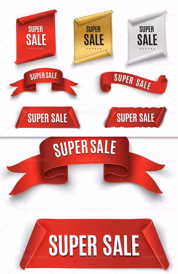 وکتور لیبل فروش رنگی خلاقانه | گرافیک با طعم تربچه